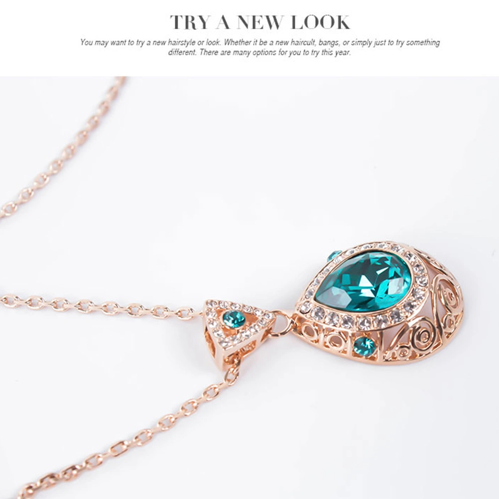 2pcs Wedding Bridal Jewelry Set Crystal Rhinestone Necklace Earrings Set