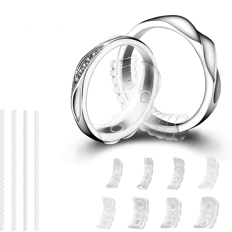 12pcs Practical Ring Size Adjuster Jewelry Tightener Ring Size Reducer Invisible Ring Size Adjuster