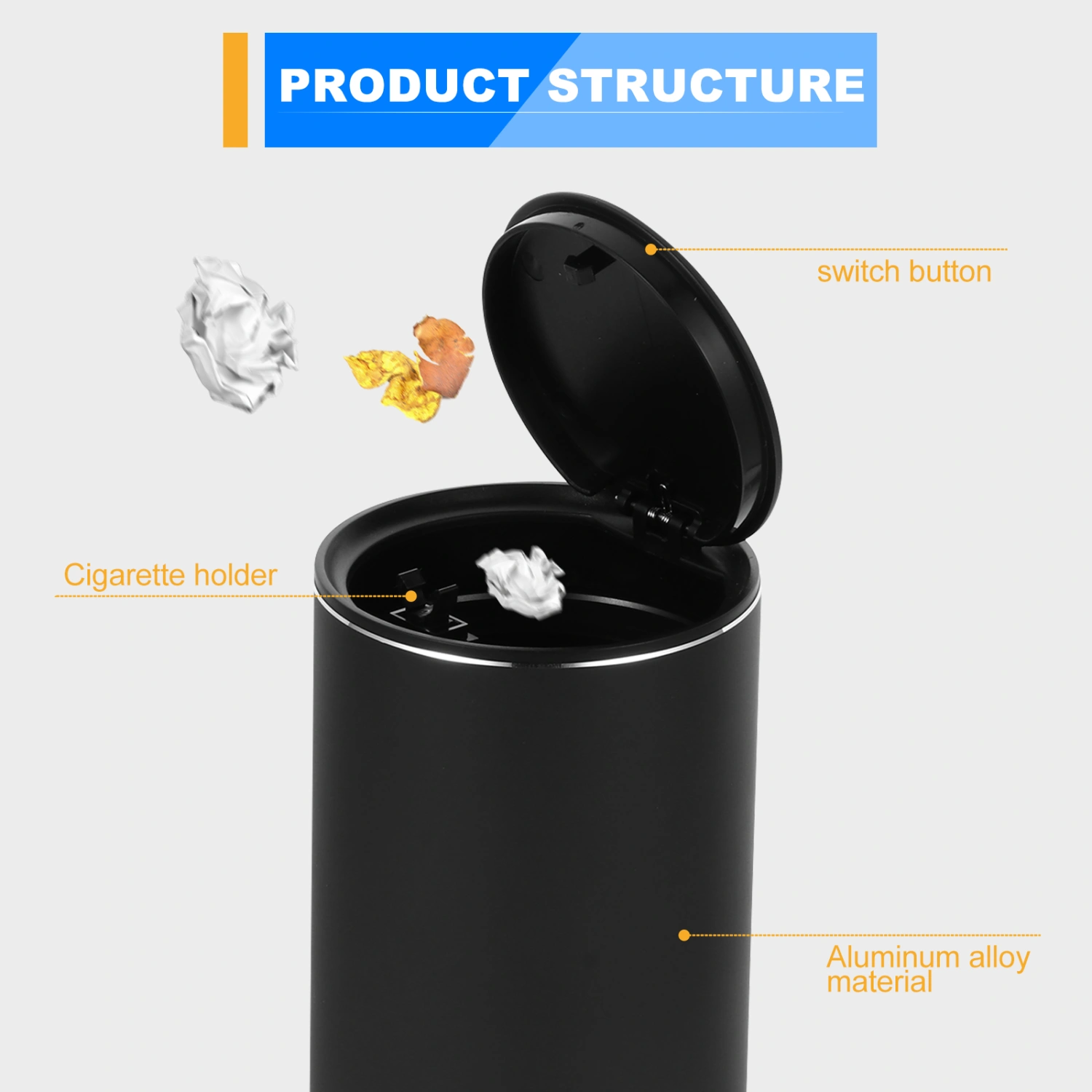 Durable Car Trash Can Useful Auto Garbage Can with 35Pcs Car Trash Bags