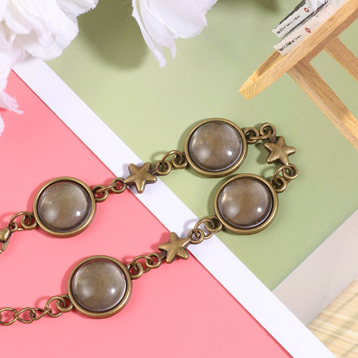 5PCS DIY Bracelet Trays Kit Retro Scattered Items Handmade Craft Accessories DIY Jewelry Making Supplies (Star)