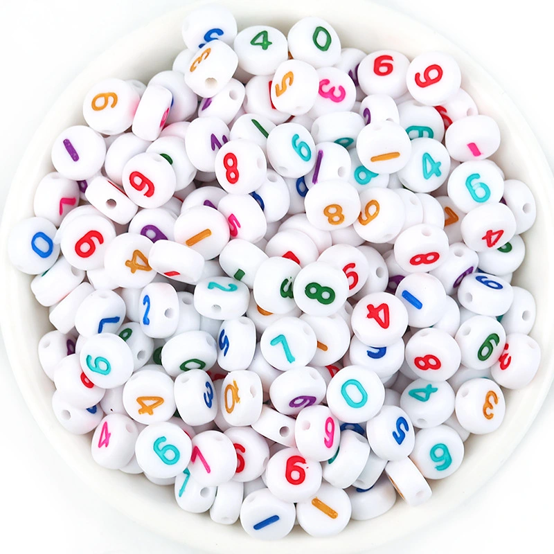 100pcs Stylish Number Beads DIY Bracelet Beads Jewelry Making Number Beads Handmade Crafts Beads