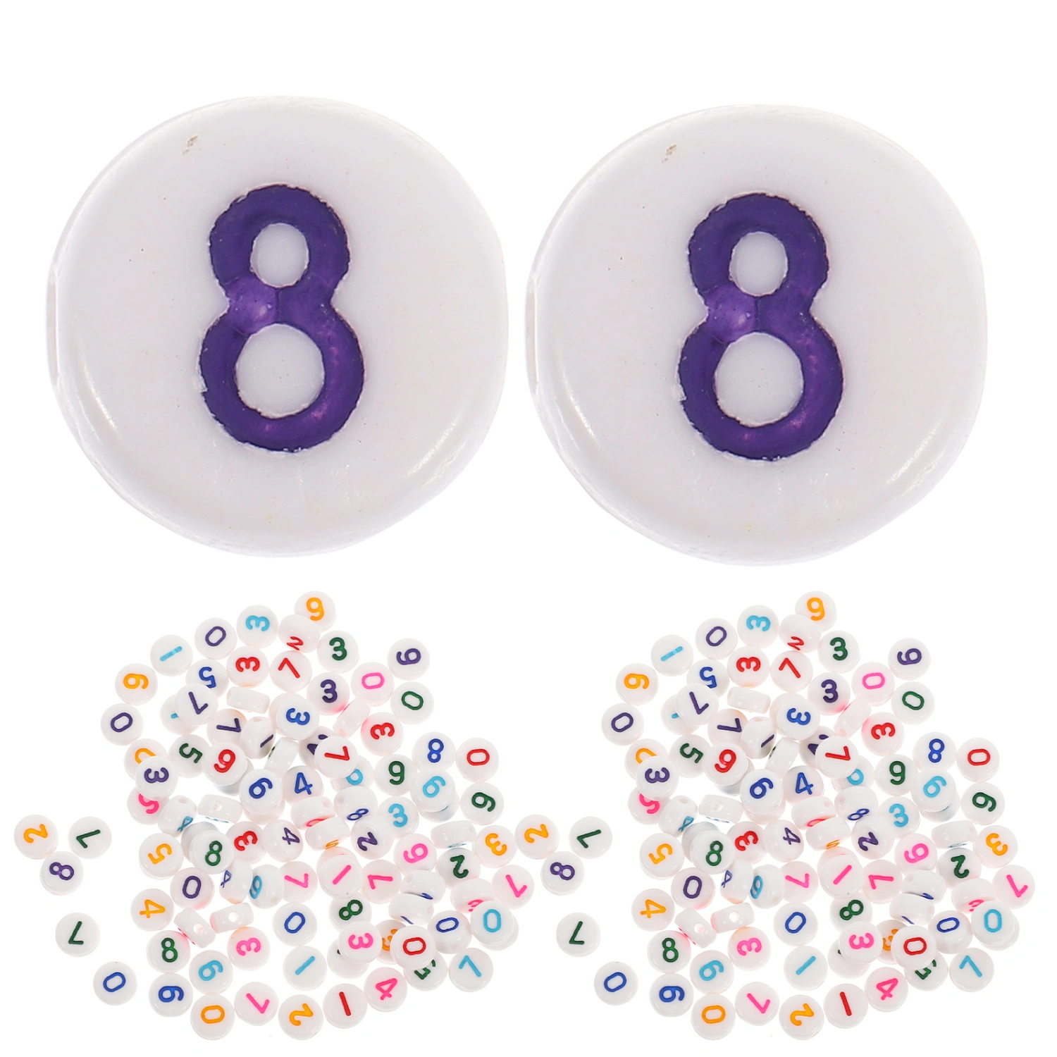 100pcs Stylish Number Beads DIY Bracelet Beads Jewelry Making Number Beads Handmade Crafts Beads