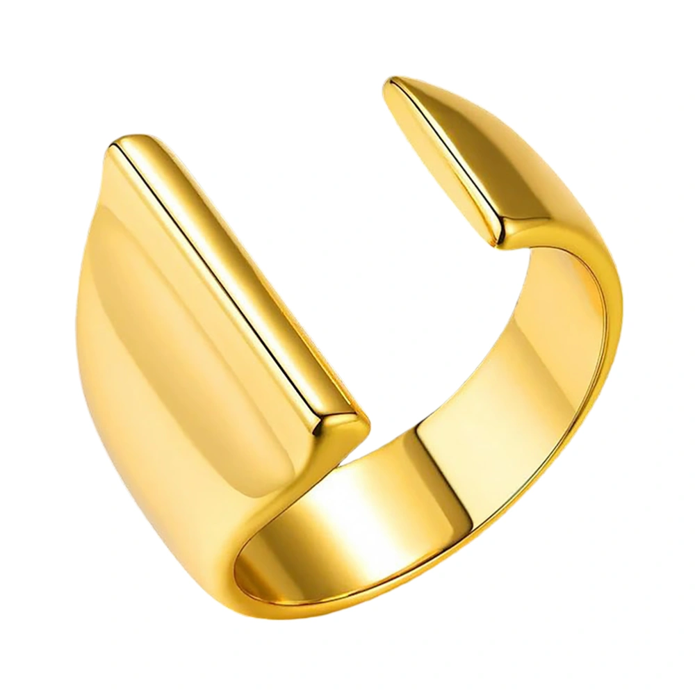 Golden Plating Open Ring English Letters Design Ring Delicate Finger Jewelry (I)