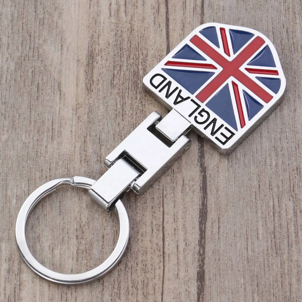 Creative National Flag Keyring Delicate Metal Decor Keyring for Key Bag Purse (England Pattern)