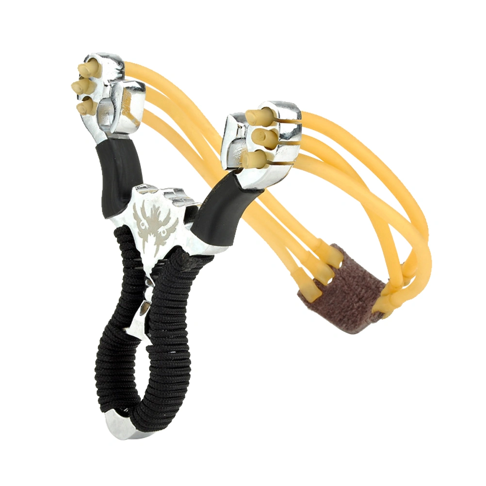 Slingshot Alloy Stainless Steel Outdoor Shooting Hunting Toys with Rubber Band