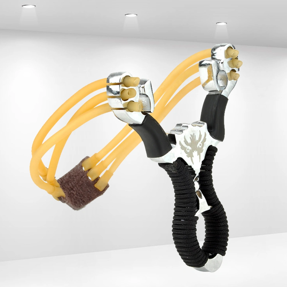 Slingshot Alloy Stainless Steel Outdoor Shooting Hunting Toys with Rubber Band