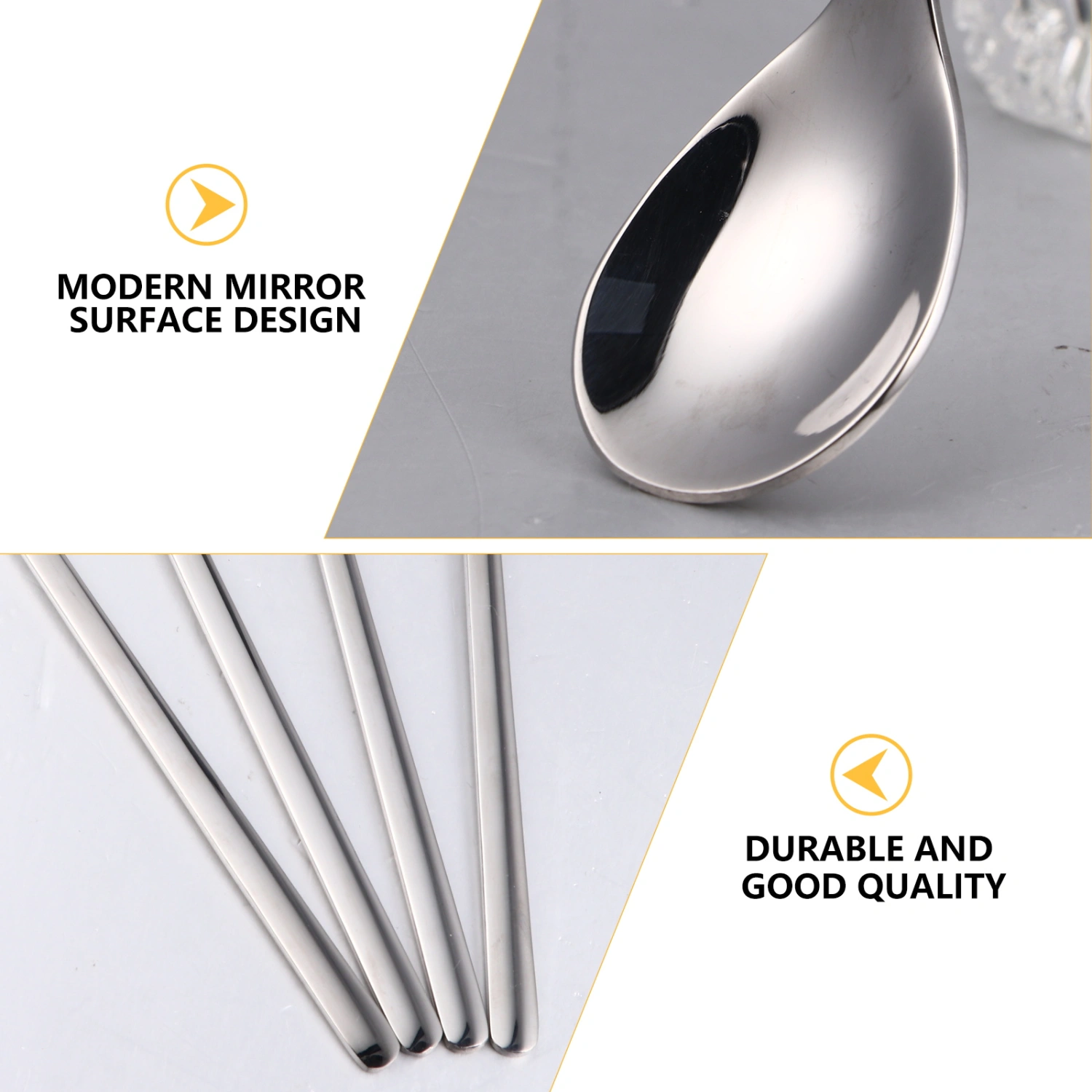 4Pcs Stainless Steel Coffee Stirring Spoons Dessert Spoons Durable Food Spoons