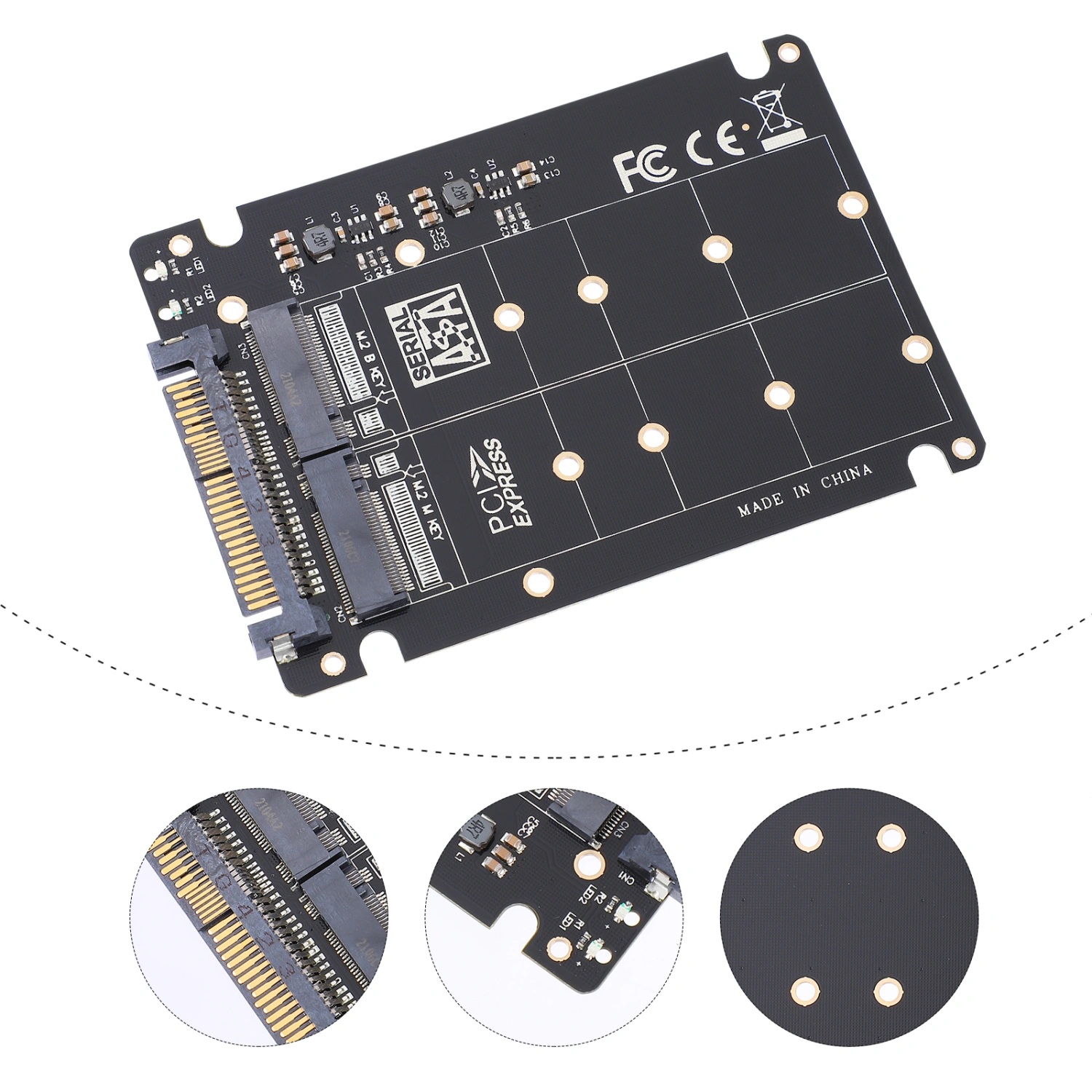 M.2 to U.2 Adapter M.2 M-key and M.2 B-key to U.2 SSD Converter Accessory