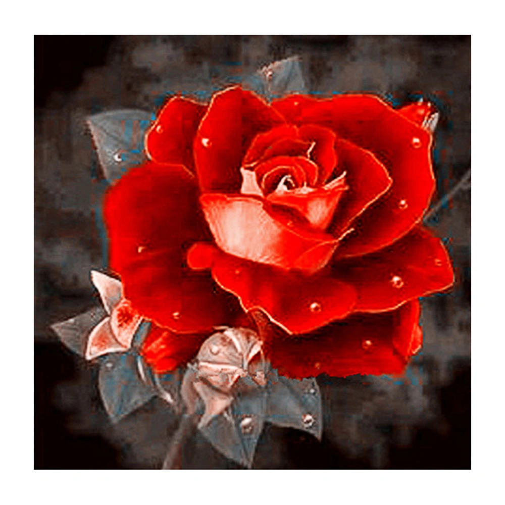 5D DIY Red Flower Diamond Embroidery Painting Handmade Wall Decoration Cross Stitch Printing Craft Kits