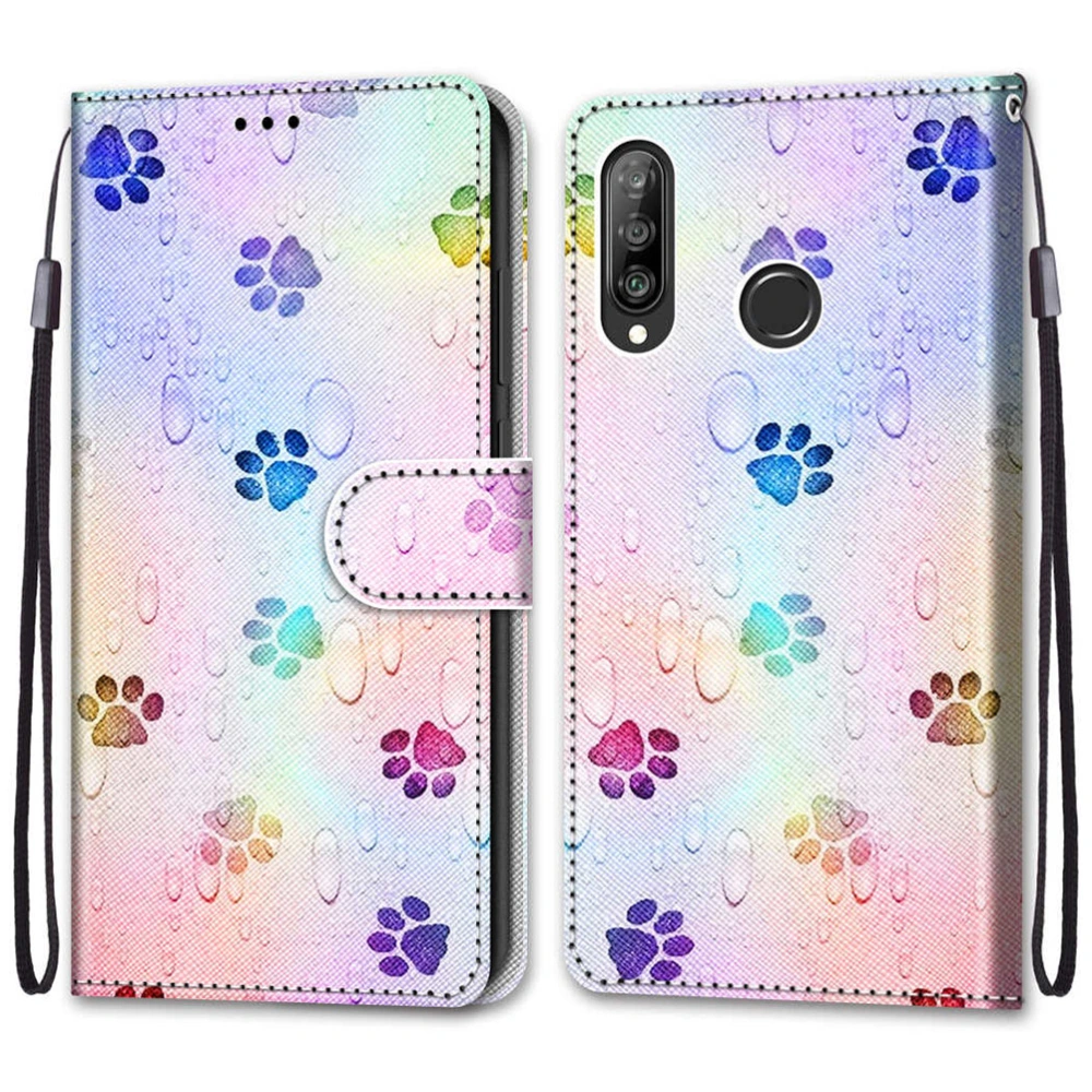 PU Cellphone Shell PC Mobile Phone Cover Case Compatible for Huawei P30 lite