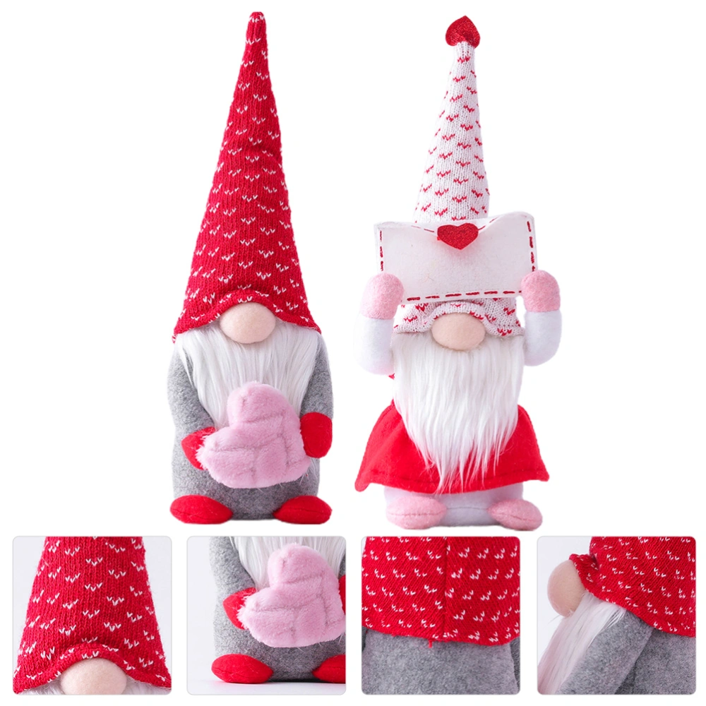 2 Pcs Decorative Desktop Adornments Novel Photo Props Romantic Doll Toys (S)