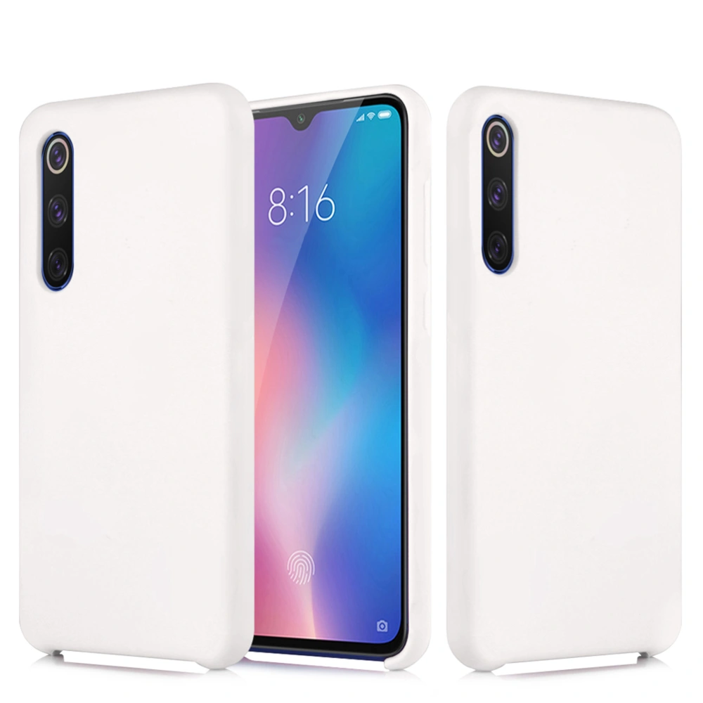 Fashion Liquid Silicone Phone Case Scratch-resistant Shockproof Protective Cover for Xiaomi Mi 9 SE (White)