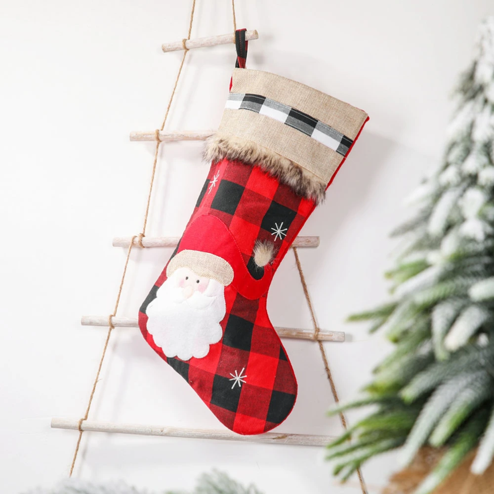 1Pc Christmas Stocking Decoration Gift Stocking Hanging Gift Container