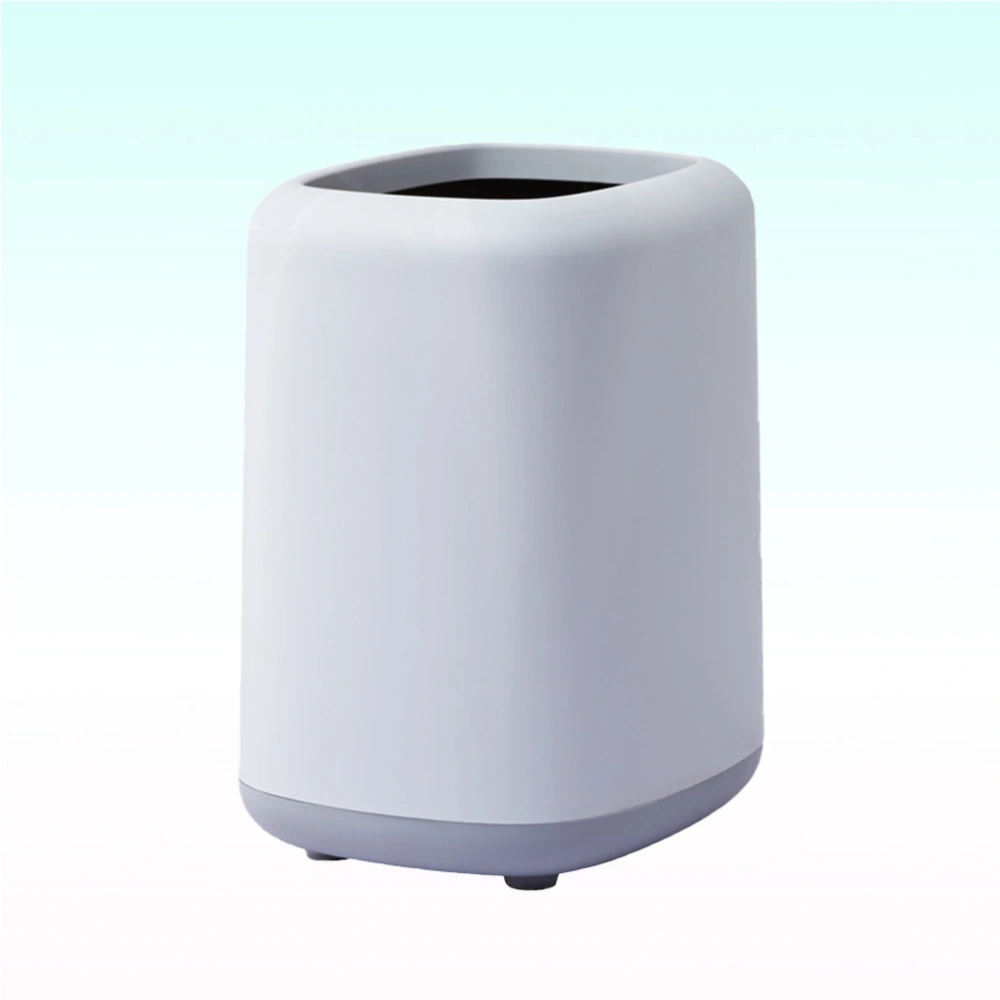 Coverless Trash Can Double Layer Waste Paper Basket Bin Household Garbage Recycling Container Cleaning Accessories (Grey)