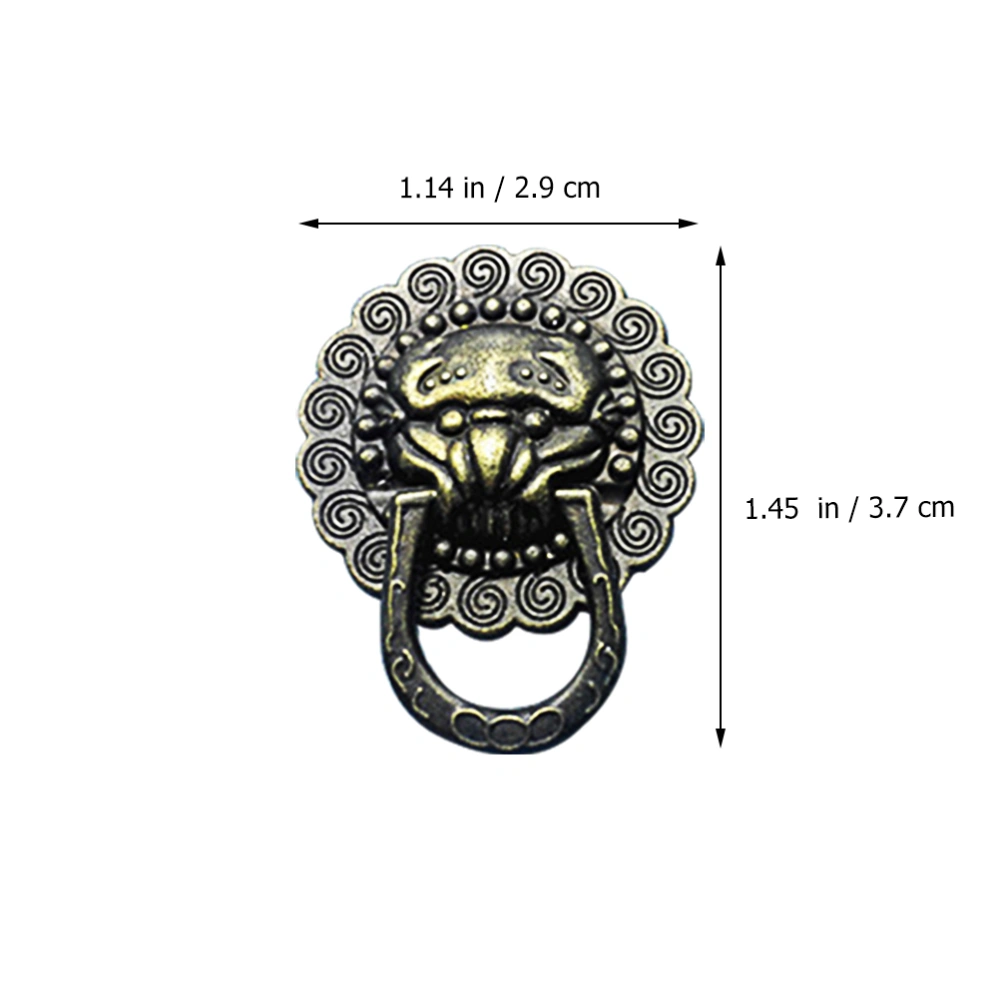 10Pcs Retro Drawer Handles Decoration Pulls Lion Head Shaped Door Knob (Bronze)