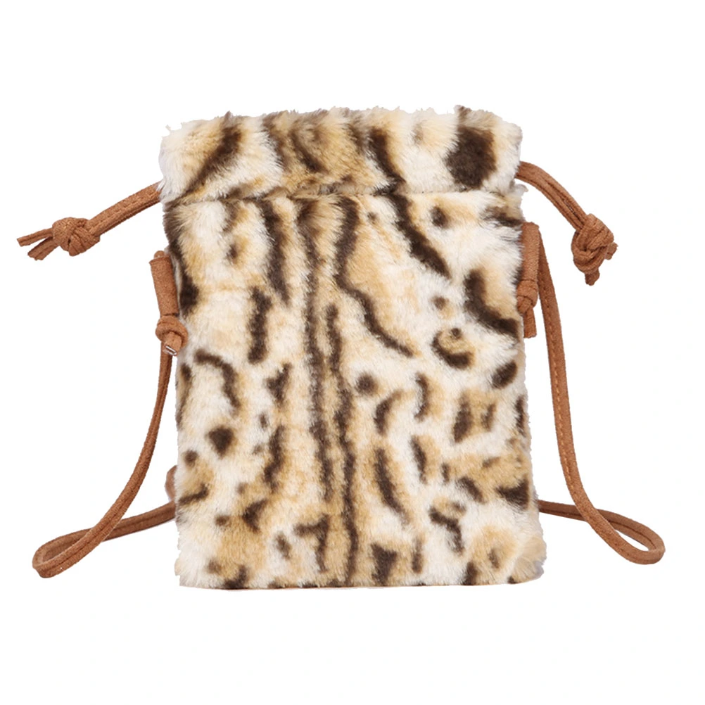 1PC Crossbody Bag Fashion Shoulder Bag Cell Phone Purse Plush Wallet Bag for Women Girls (Tiger Stripe)