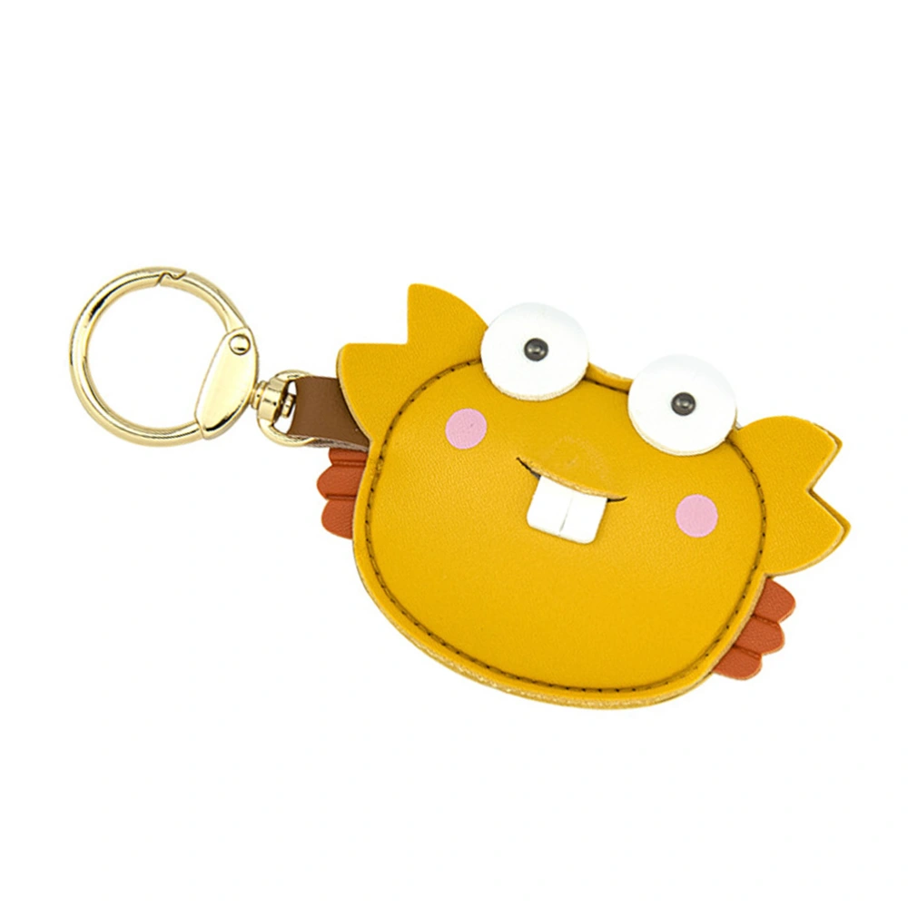 Cartoon Keychain Leather Cover Key Ring Locator Cover Keychain Cartoon Card Keychain