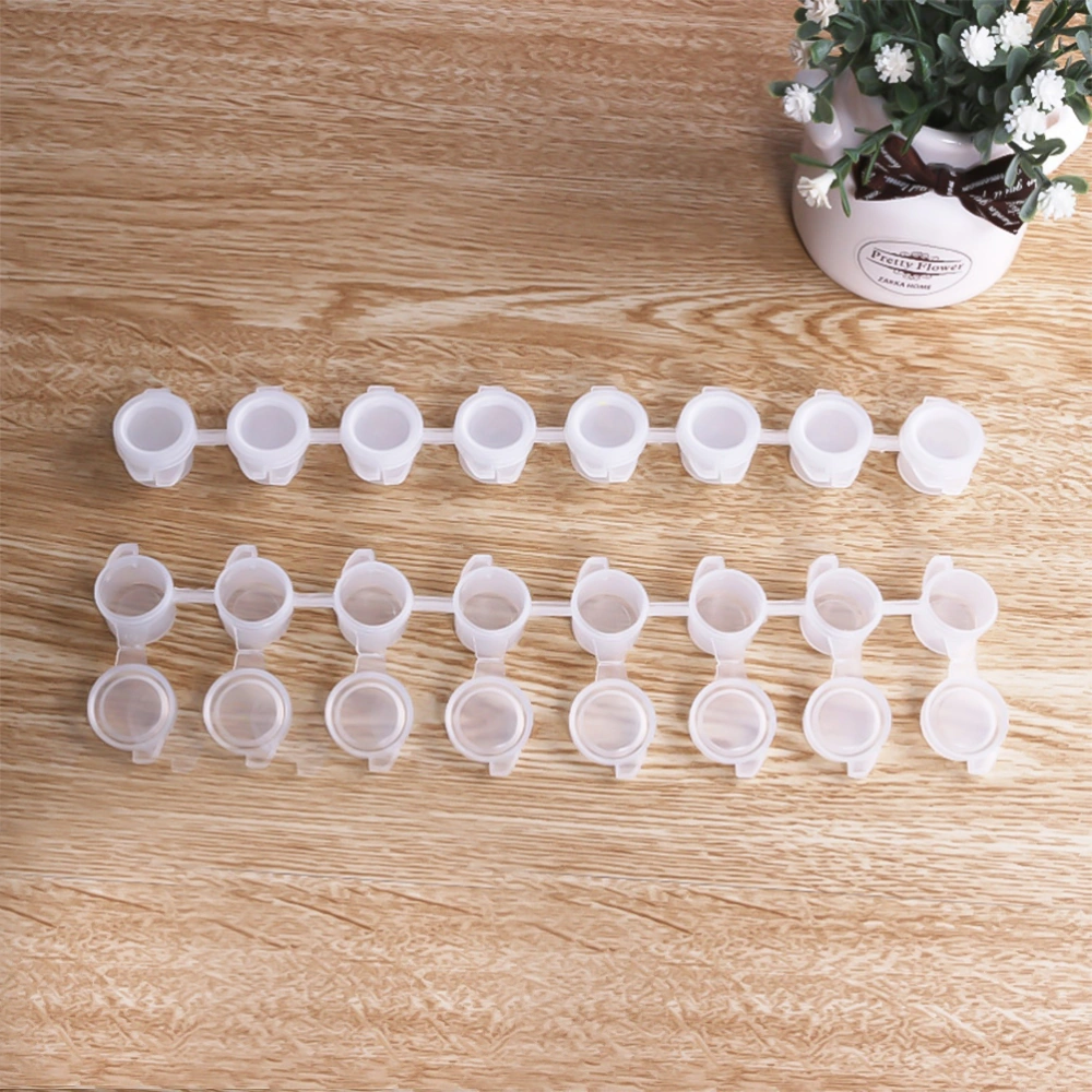 50pcs 3ml 8-in-1 Pigment Empty Box Oil Paint Strip Box Clear Pigment Container Pin Mini Storage Can Painting Supplies (White)