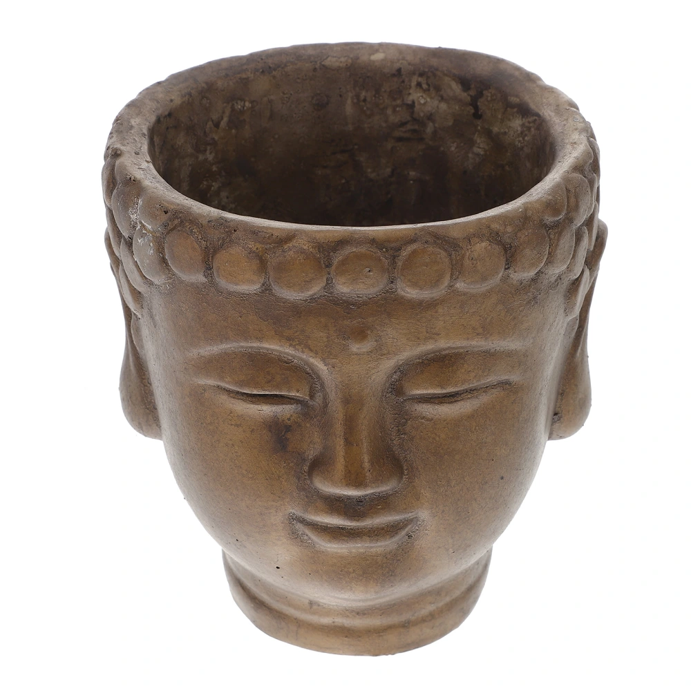 Creative Buddha Head Planter Pot Cement Succulent Plant Pot Buddha Statue Flower Pot