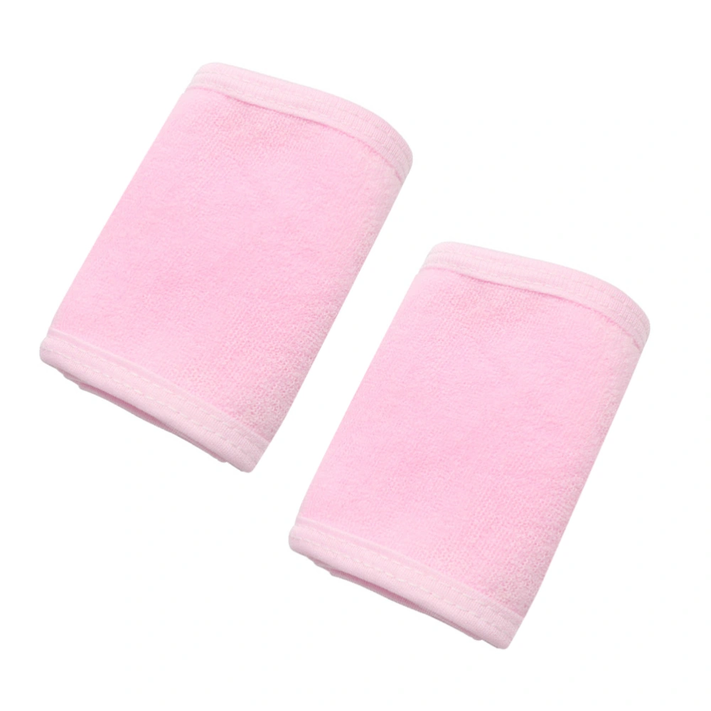 2pcs Headbands Adjustable Self Adhesive Make up SPA Head Wraps Yoga Exercise Headscarf (Pink)