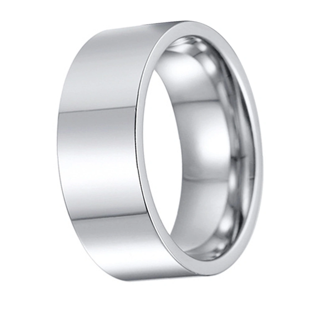 6mm Stainless Steel Inscription Ring Flat Simple Ring DIY Rings for Men Women Size 10 Silver