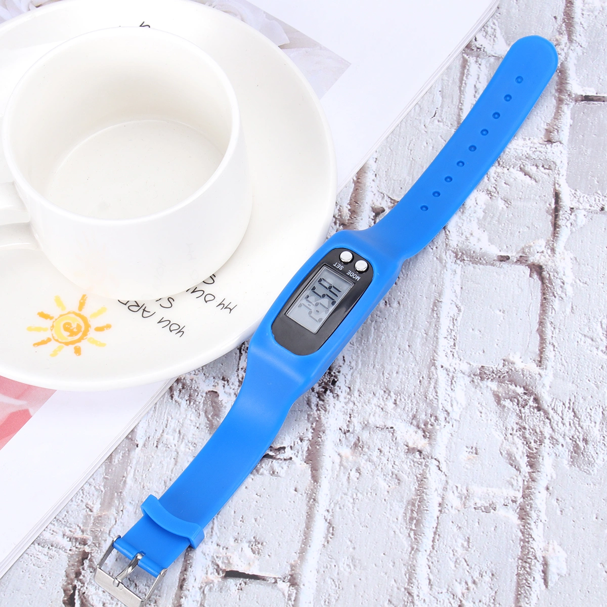 LED Multi Function Pedometer Leisure Sports Watch Calorie Monitoring Electronic Watch Blue