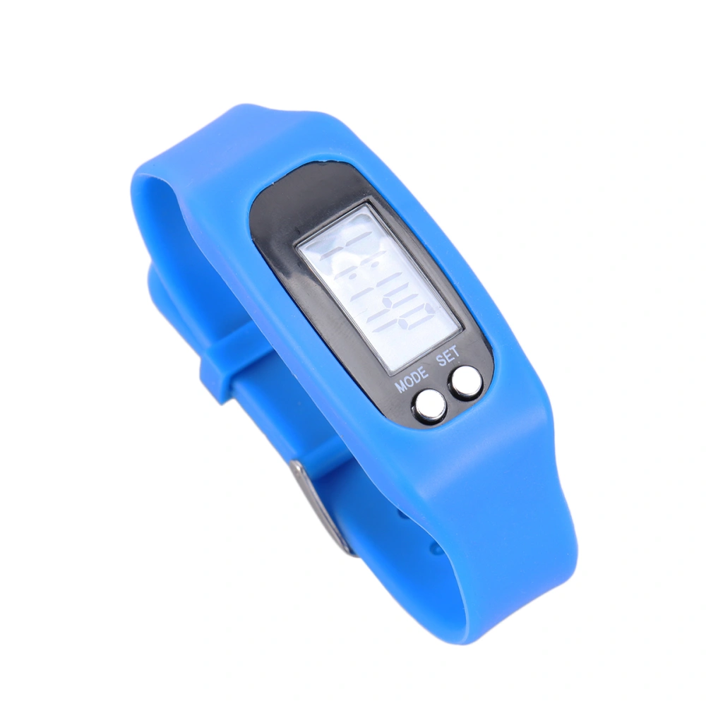 LED Multi Function Pedometer Leisure Sports Watch Calorie Monitoring Electronic Watch Blue