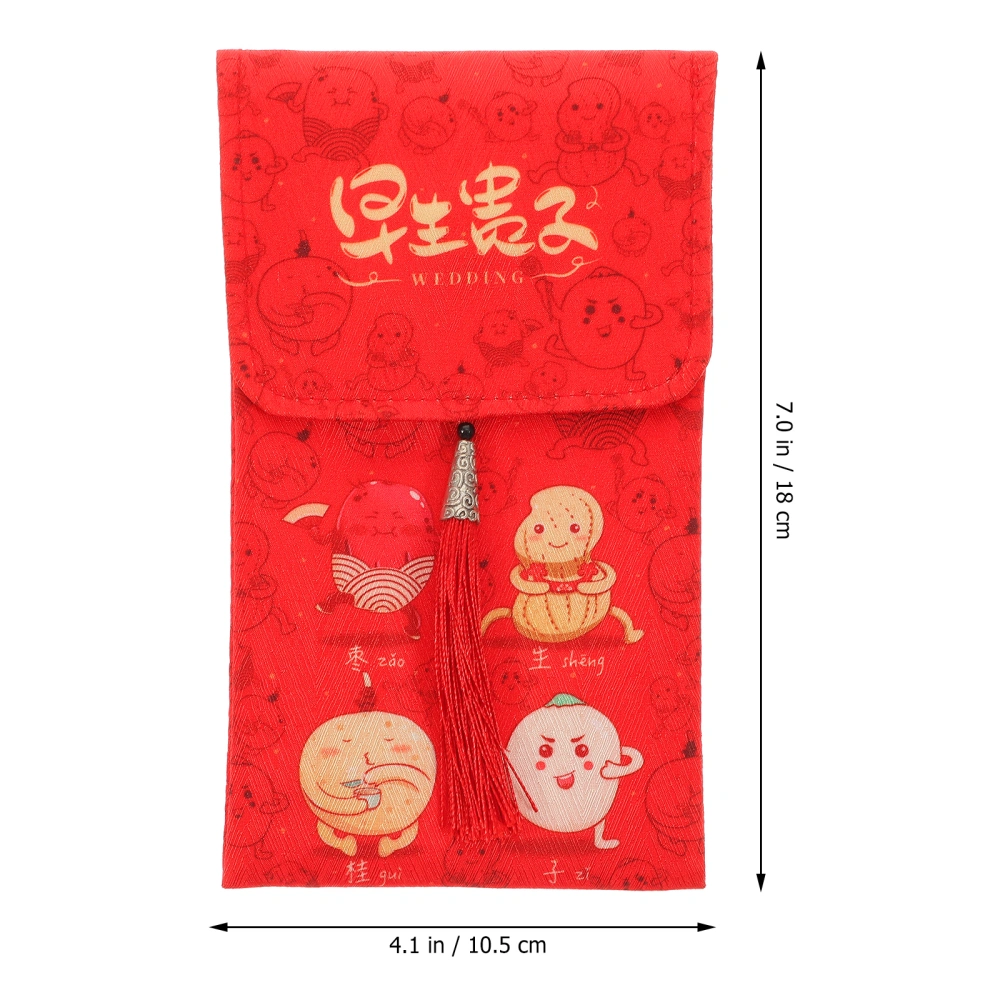 Chinese Style Red Envelope Money Gift Pocket Jewelry Gift Bag for Wedding