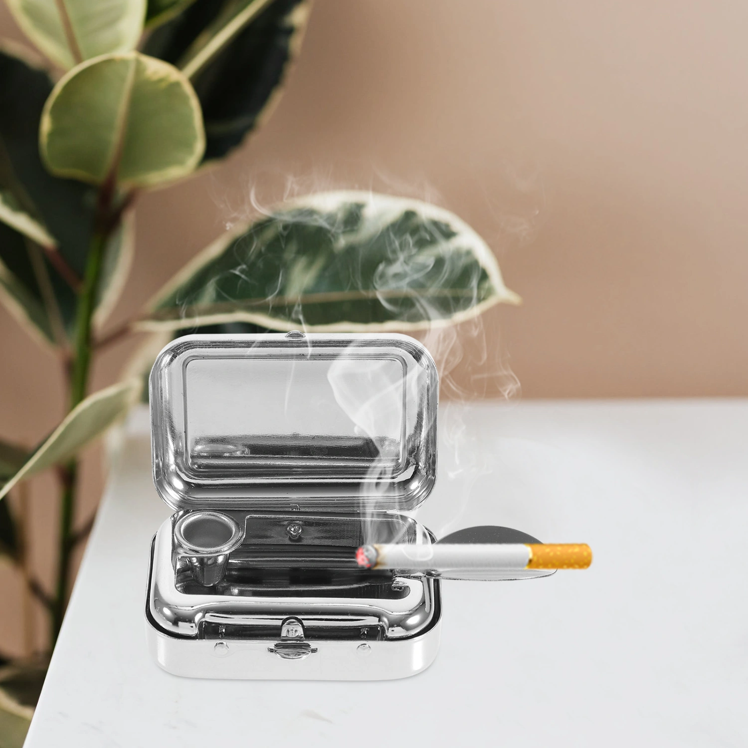 Outing Ash Container Stainless Steel Ashtray Metal Ashtray Cigarette Ash Tray