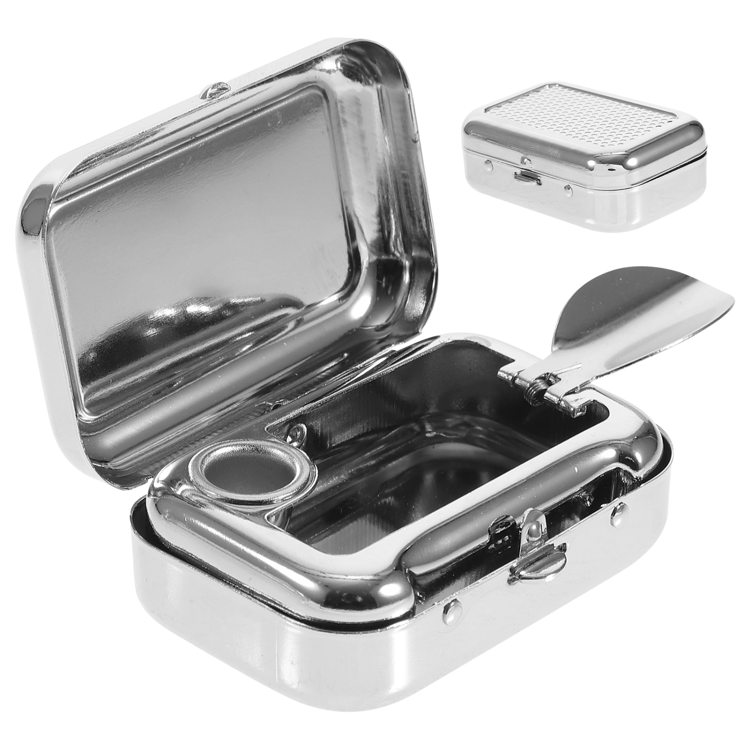 Outing Ash Container Stainless Steel Ashtray Metal Ashtray Cigarette Ash Tray