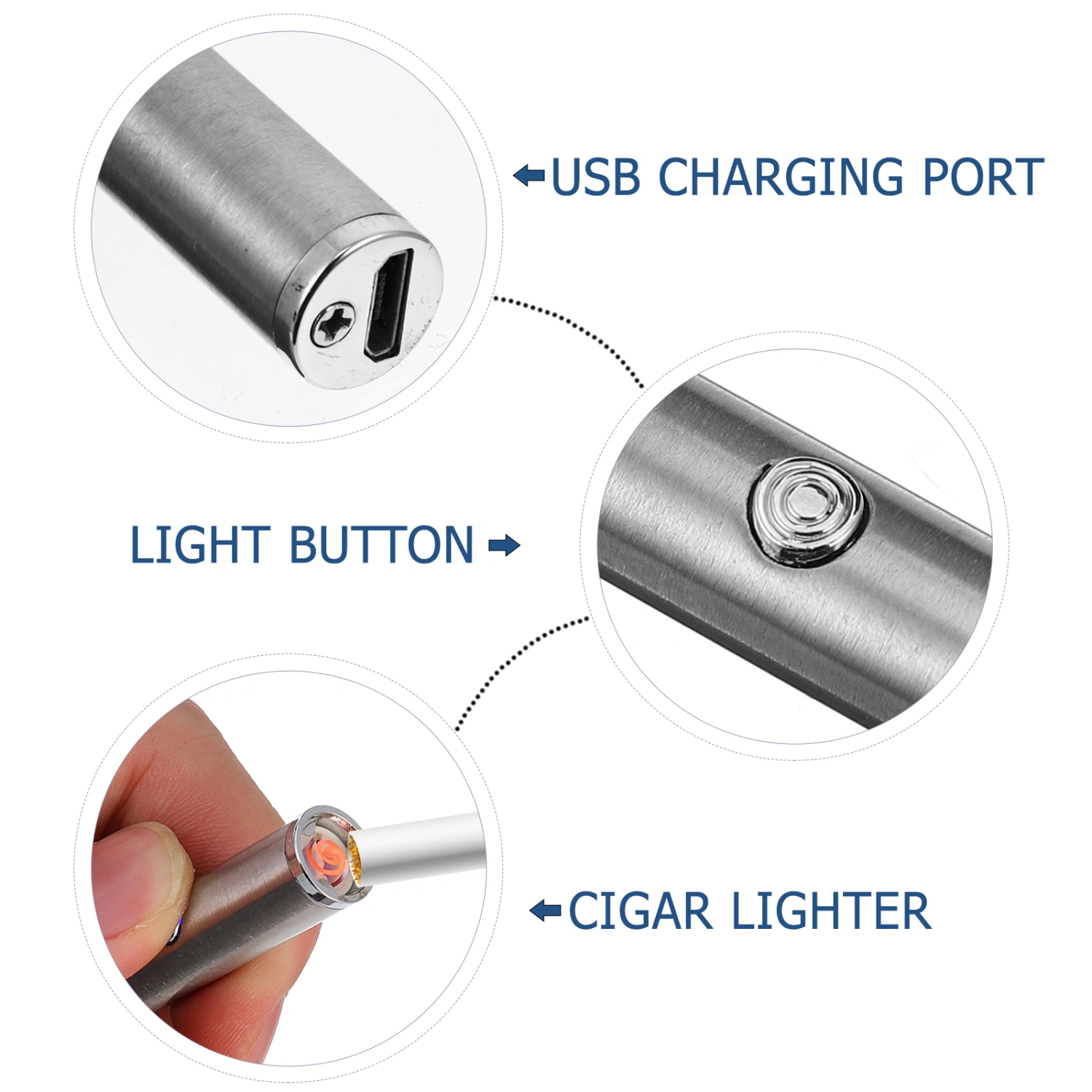 USB Rechargeable Cigar Lighter Mini Cigarette Lighter Outdoor Cigarette Lighter