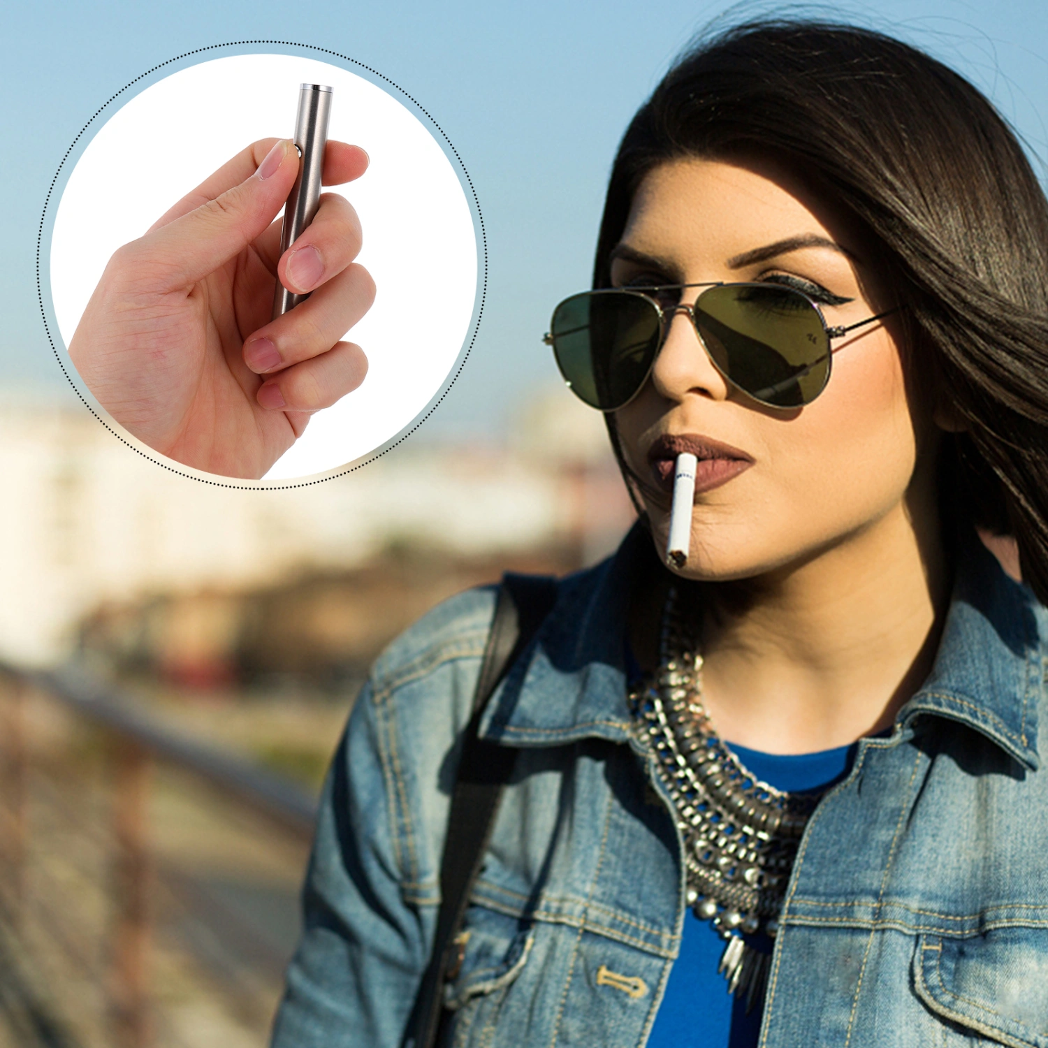 USB Rechargeable Cigar Lighter Mini Cigarette Lighter Outdoor Cigarette Lighter