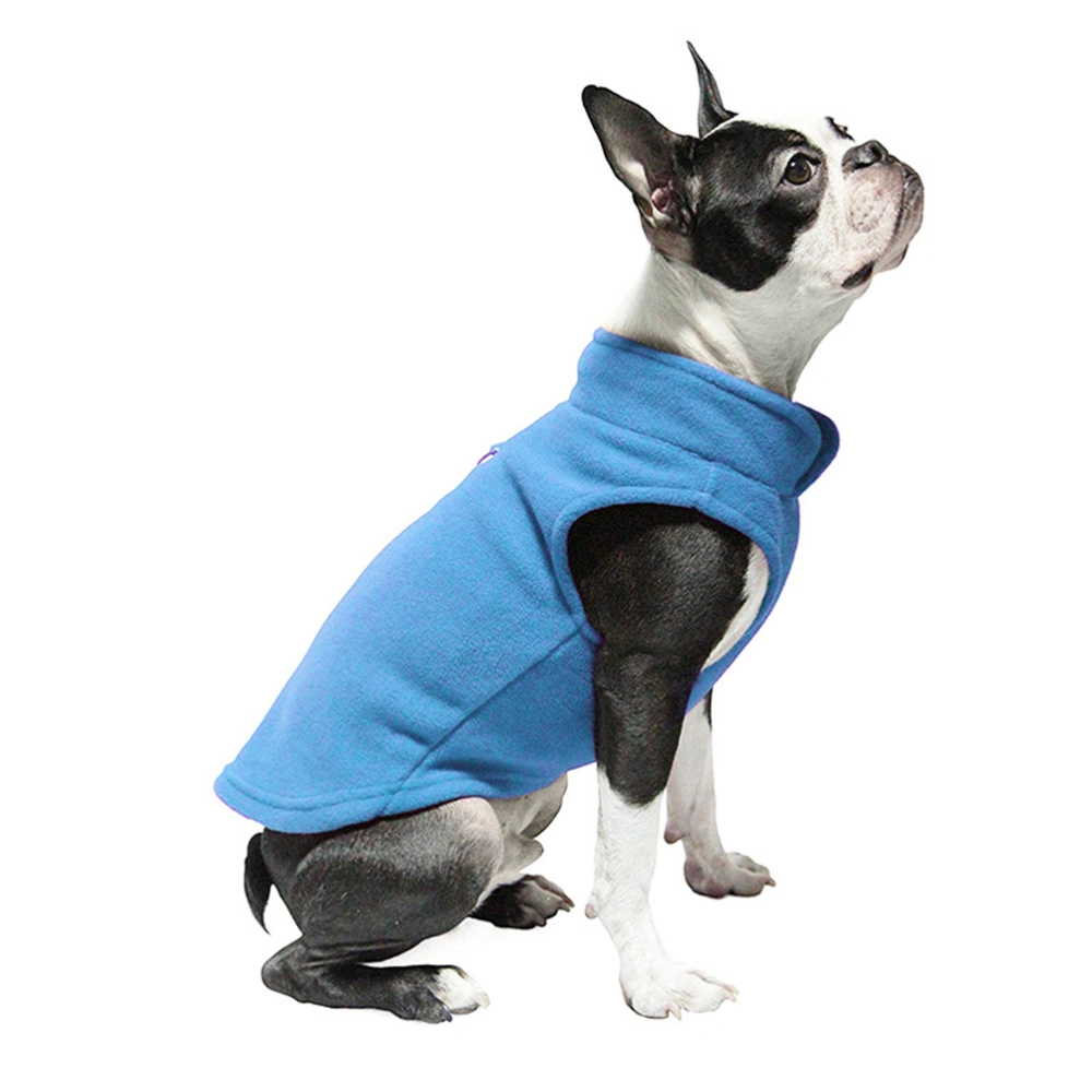 Thicken Pet Dog Vest Clothes Winter Warm Padded Coat For Small Large Dogs Size L (Blue)