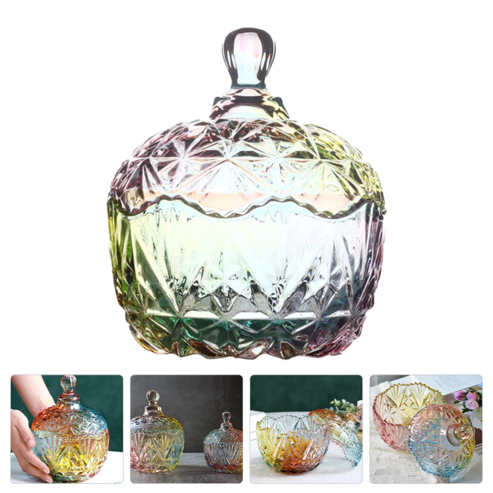 Glass Storage Can Glass Candy Can Glass Candy Holder with Lid Home Supplies