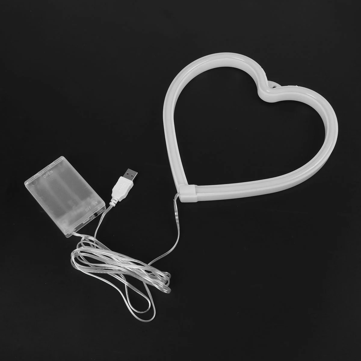 Heart Design Neon Light LED Decorative Lamp Night Lights Party Decor for Home (Pink USB Plug without Battery)