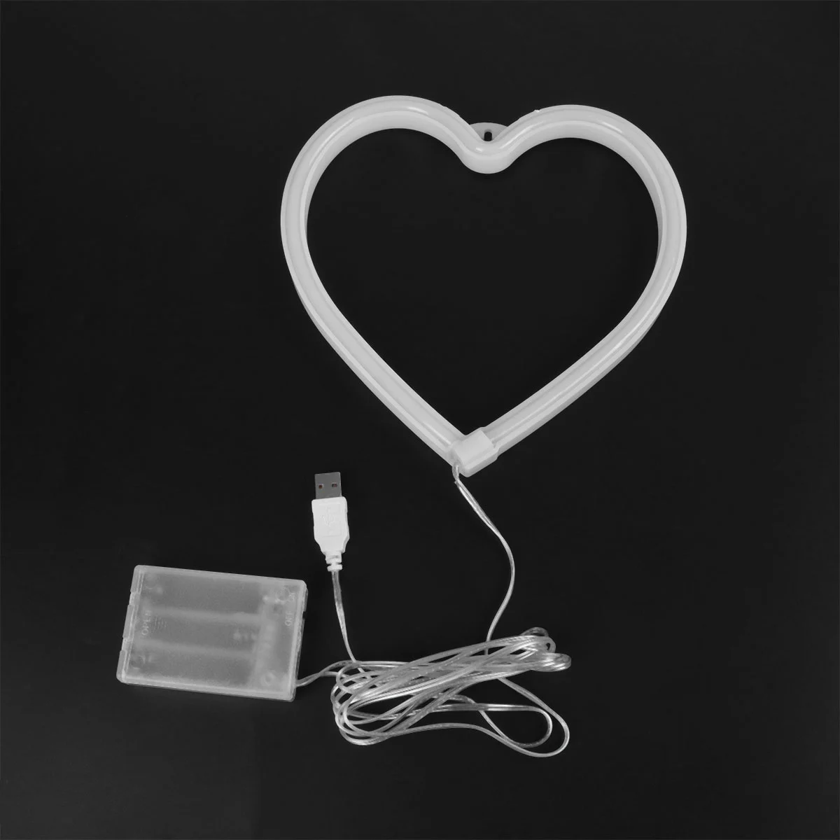 Heart Design Neon Light LED Decorative Lamp Night Lights Party Decor for Home (Pink USB Plug without Battery)