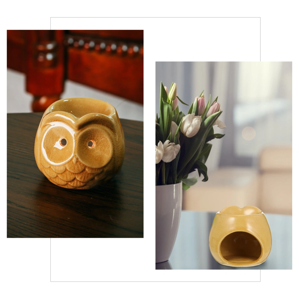 2Pcs Ceramic Incense Burner Oil Furnace Owl Shaped Aroma Burner Candle Holder