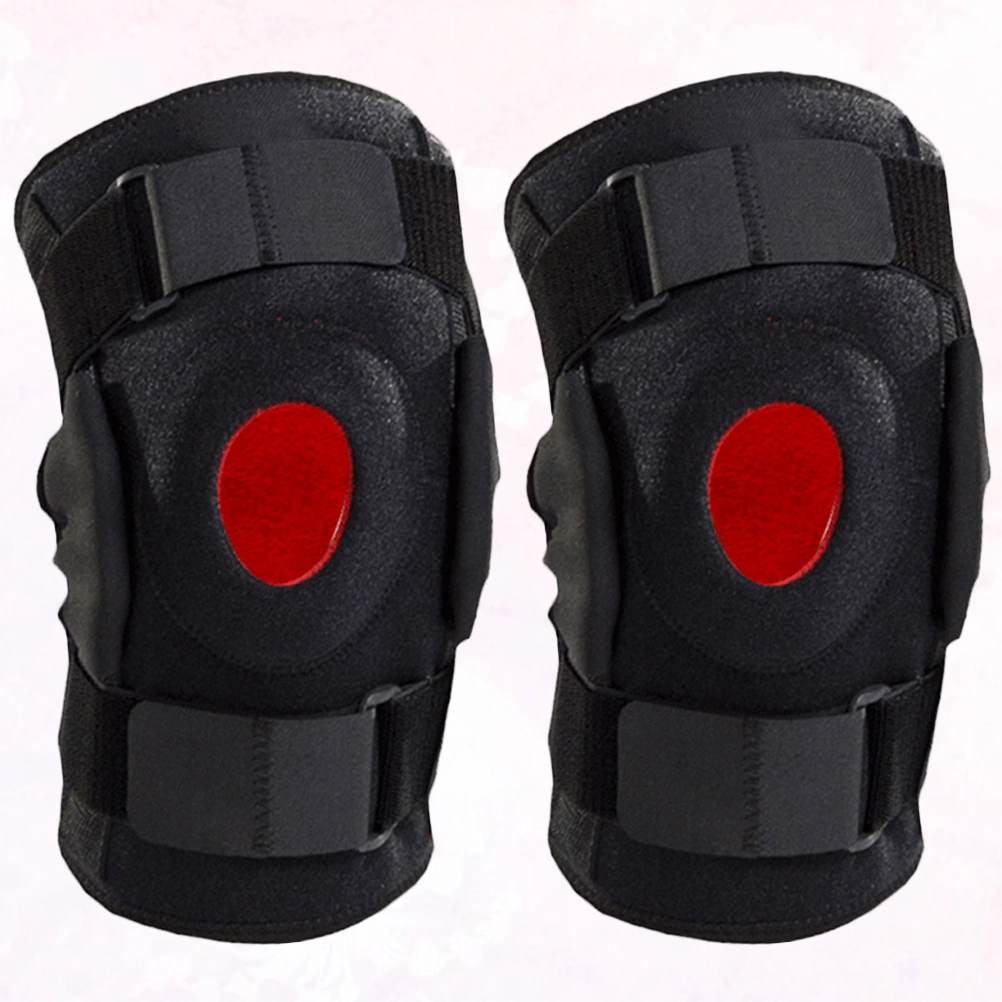 1PC Knee Pads Adjustable Brace Support Knee Protector Practical Volleyball Kneepad for Adults Sports Cycling (Black, Size L)