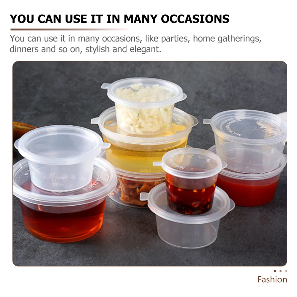 100Pcs Multi-function Sauce Cups Transparent Sauce Containers Convenient Sauce Holders