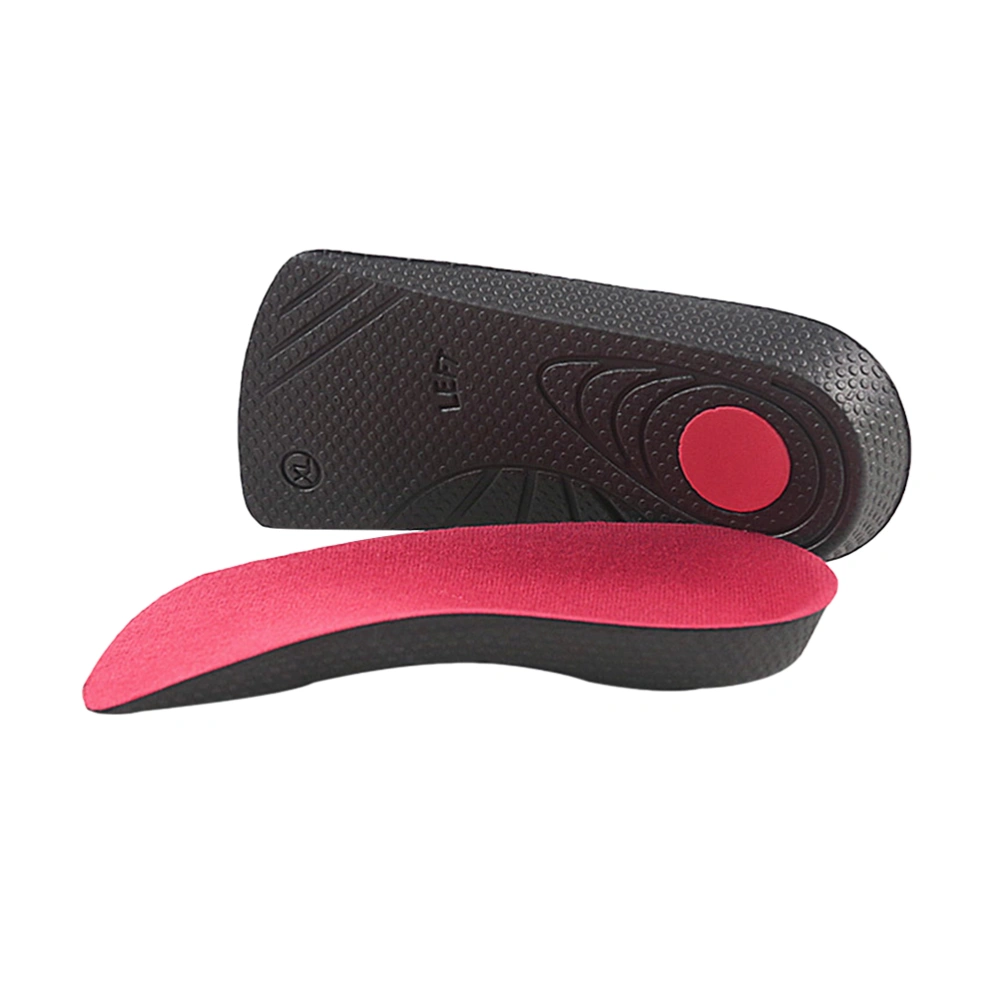 1 Pair of Damping Insoles Arch Supports Thin Shoe Cushions Shoe Pads for Outdoor Size S Black and Red