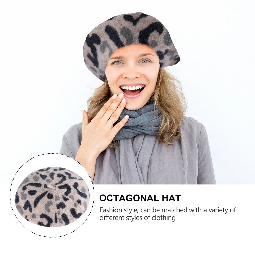 1 Pc Beret Autumn Winter Warm Octagonal Beautiful Retro Octagonal Hat