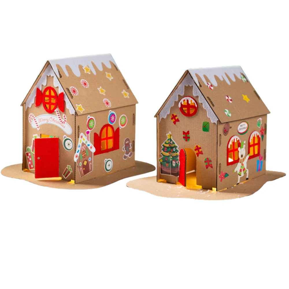 2 Sets Creative Handmade Hut DIY Material Kits Children Luminous Homemade Hut