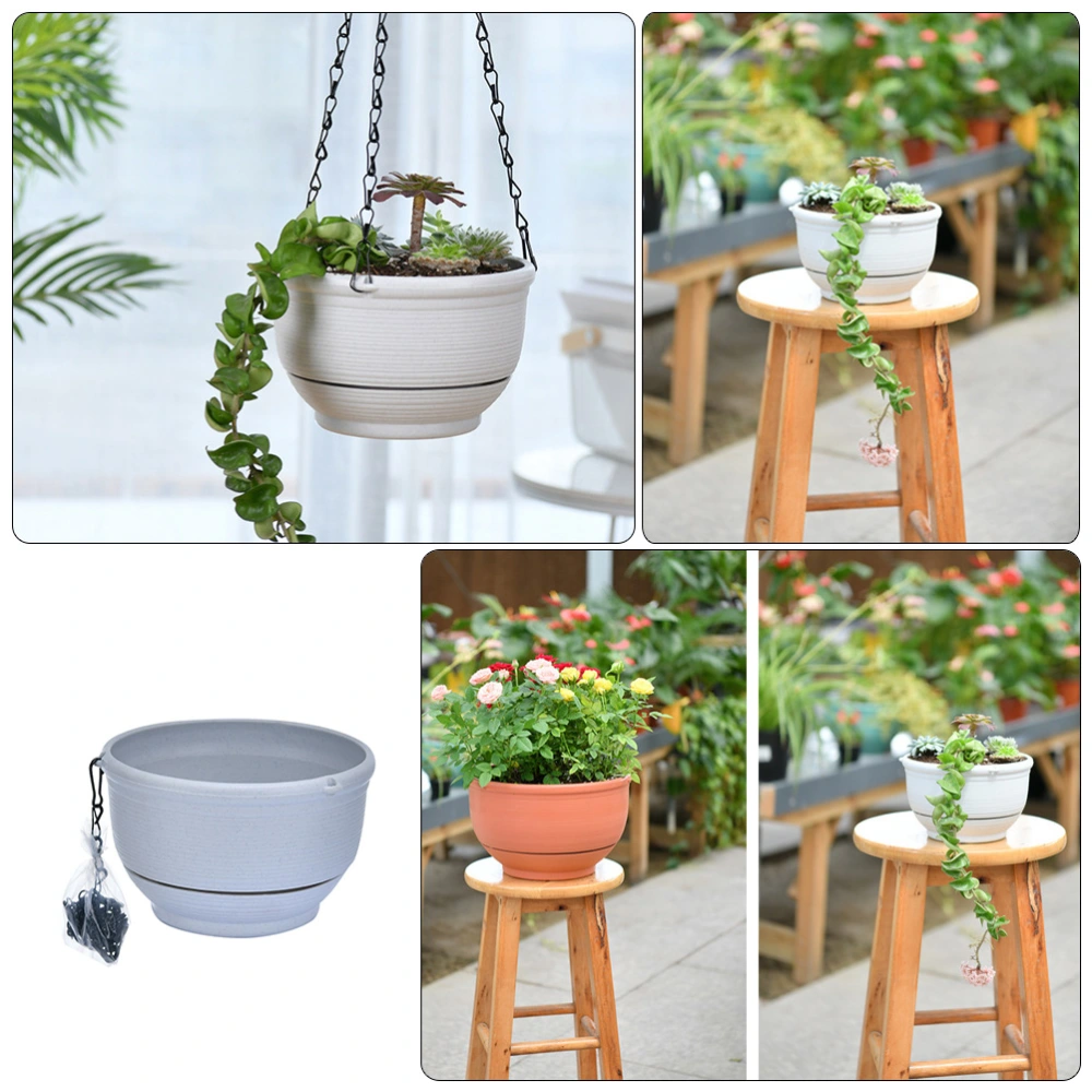 Hanging Plastic Planter Hanging Chain Design Flowerpot Flower Arrangement Pot