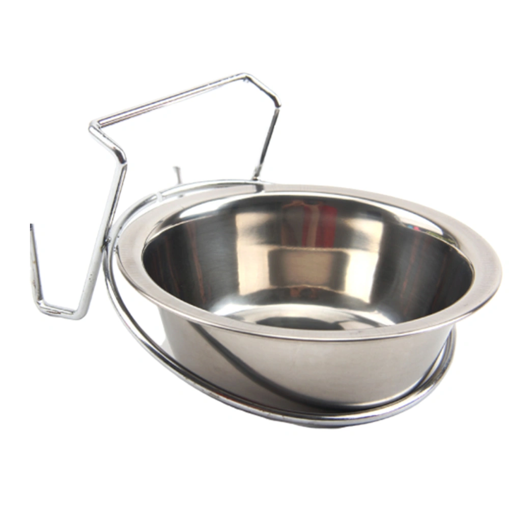 Stainless Steel Pet Water Bowl Hanging Puppy Cat Drinking Bowl Dog Bowl Pet Supplies (Size L 17CM)