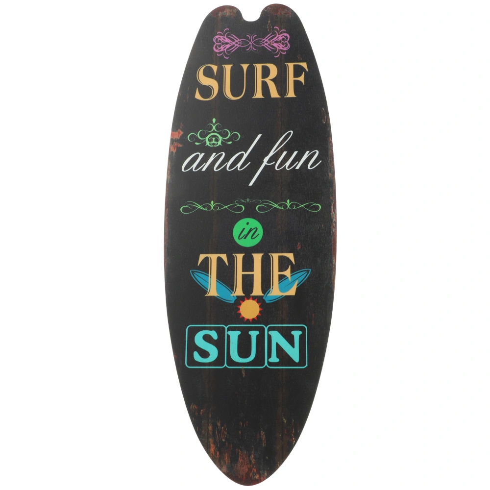 Unique Surfboard Shaped Wooden Sign Beach Party Themed Wooden Pendant Bar Wall Hanging Vintage Decor