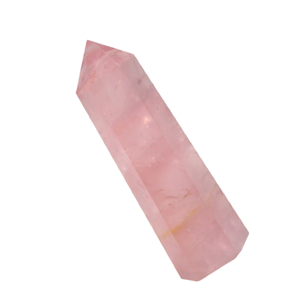 Delicate Natural Pink Hexagonal Stone Crystal Wand Point Healing Mineral Stone