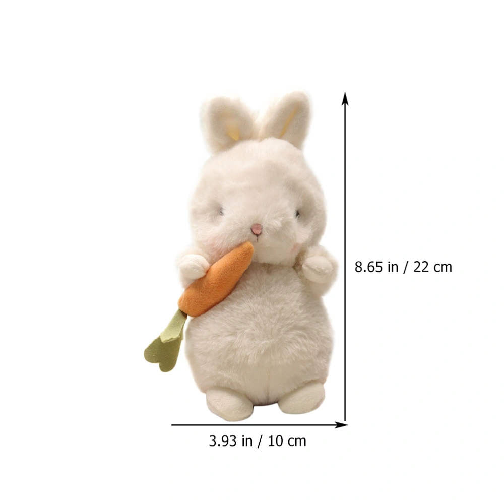 1Pc Lovely Rabbit Doll Kid Plush Toy Decorative Bunny Doll Plaything (Beige)