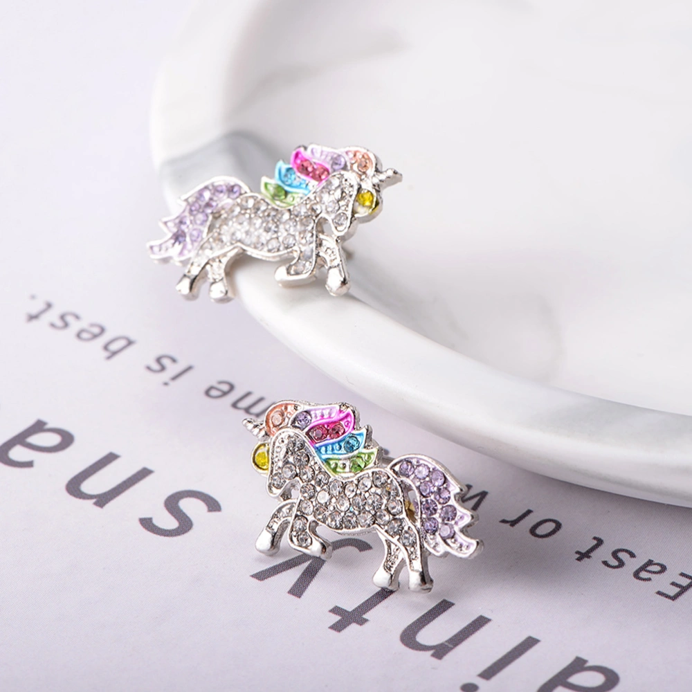 1 Pair Colorful Unicorn Earrings Stylish Ear Stud Ear Accessories Casual Jewelry Birthday Gift Party Ear Ornament for Women Ladies