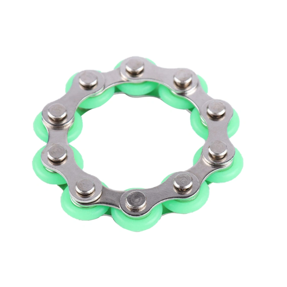 1PC 10 Section Relief Chain Toy Funny Vent Chain Toy Sturdy Chain Decompression Toys Chic Chain Intelligence Toys Portable Chain Vent Toy for Kids Adults Playing Green