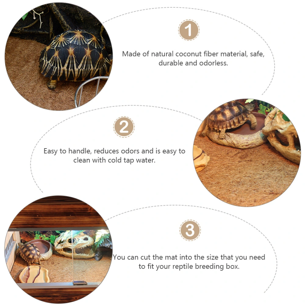 Reptile Carpet Natural Coconut Fibre Tortoise Carpet Mat for Pet Terrarium